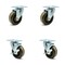 Service Caster SCC 4 in x 1.5 High Temp Phenolic Wheel Caster - 2 Swivel/2 Swivel w/Brakes, 4PK SCC-20S415-PHSHT-TP2-2-TLB-2 - alternate 1